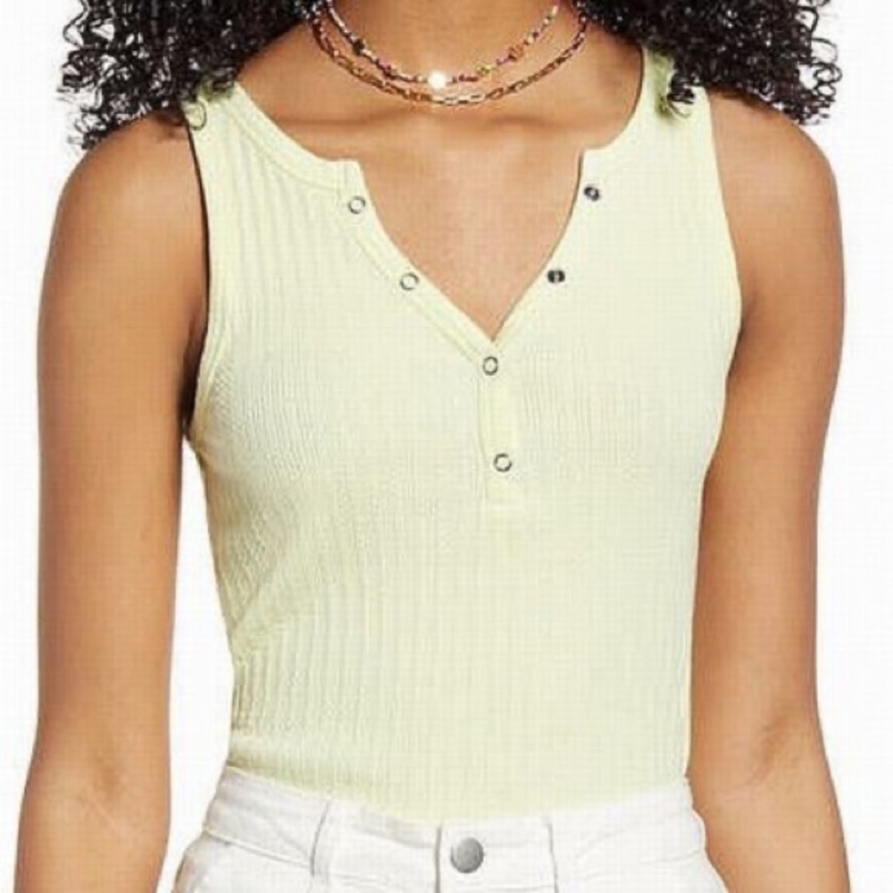 𝅺BP Women's Rib Henley light Green Luminary